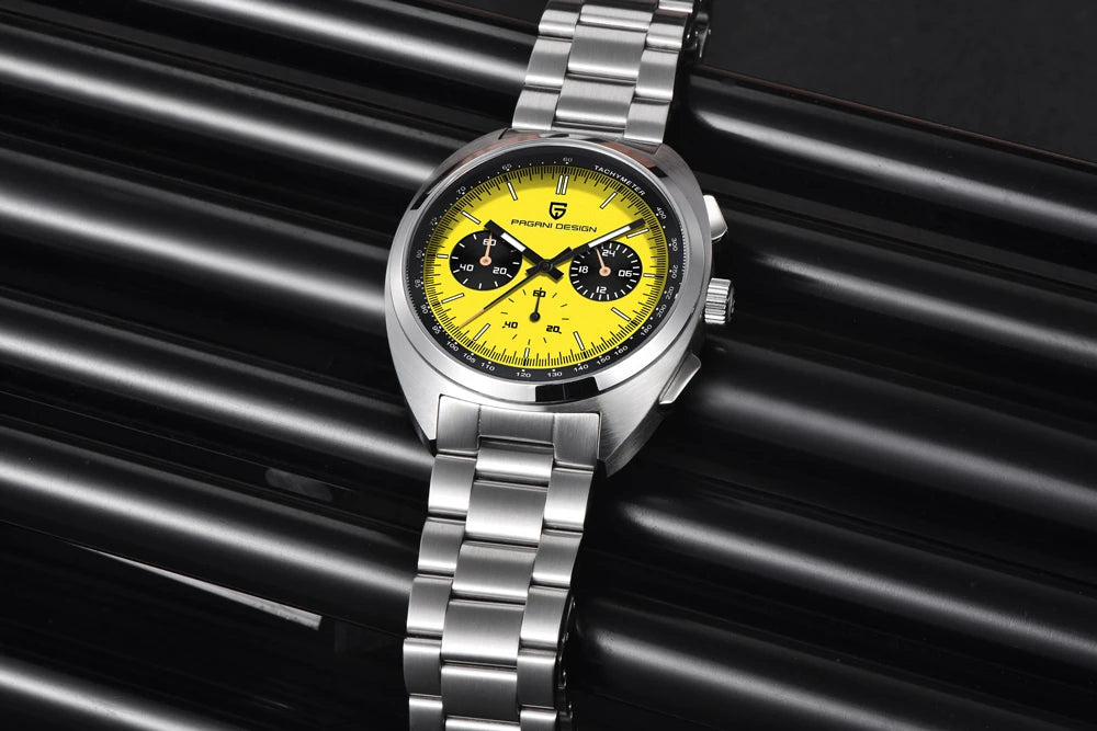 PAGANI DESIGN Panda Mens Watches Quartz Luxury Watch For Men Chronograph VK63 Wristwatches AR Sapphire Waterproof Luminous Clock