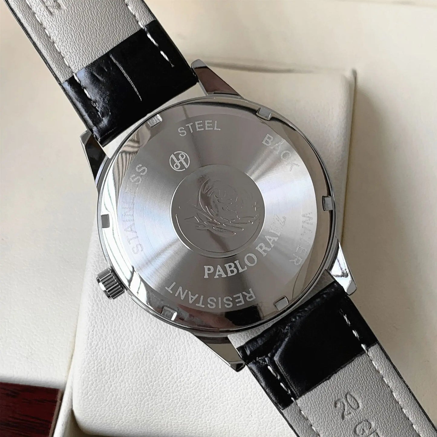 Top Brand Men's Watch Simple Business Waterproof Calendar Leather Strap Male Fashion Quartz Watches Gift: Box, Spare Battery