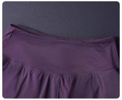 Women's 2 in 1 Shorts with Pockets - Lightweight Breathable Loose Anti-Disclosure Split Side for Yoga Running Gym
