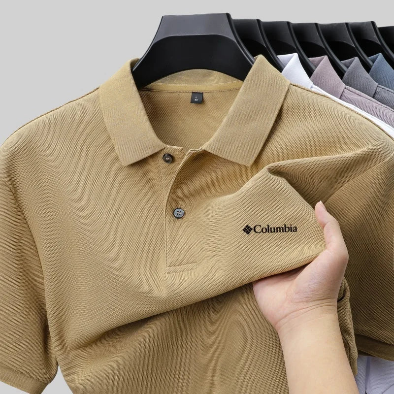 100% pure cotton summer new men's short sleeved polo shirt comfortable and breathablehigh-end brand designer embroidered T-shirt