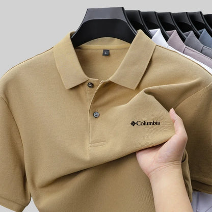 100% pure cotton summer new men's short sleeved polo shirt comfortable and breathablehigh-end brand designer embroidered T-shirt