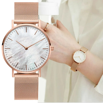 Minimalist Women Watch Luxury Metal Mesh Band Quartz Watches for Woman Fashion Ultra-thin Ladies Wristwatches Clock reloj mujer