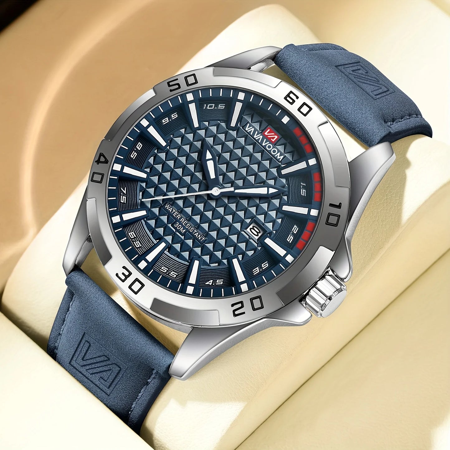 VAVA Brand Men Fashion Quartz Watches Male Leather Strap Sport Waterproof Wristwatches CalendarClock Relogio Masculino