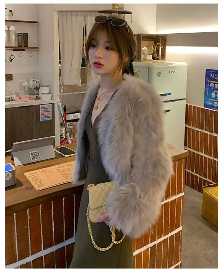Faux Fur Coat Womens Clothing 2026 New Fashion Casual Imitation Fox Fur Coat Female  Short Loose Comfortable Winter Jacket