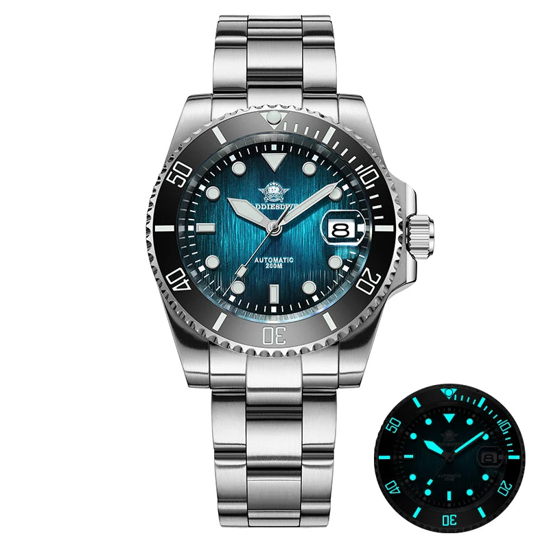 ADDIESDIVE 41MM Sunburst Automatic Mechanical Watches Japan 8215 AD2536 reloj hombre Luminous Sapphire Crystal Diver Men's Watch