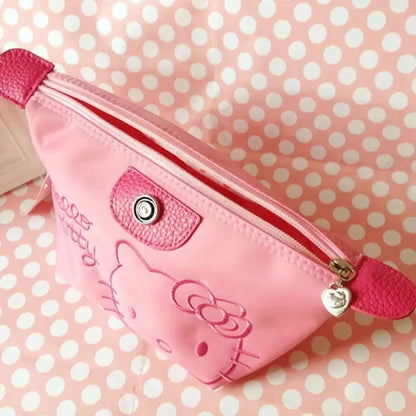 Hello Kitty Travel Makeup Bag Pen Bag Storage Bag Anime Cartoon Large Capacity Waterproof PU Handbag Gift for Girl Girlfriend