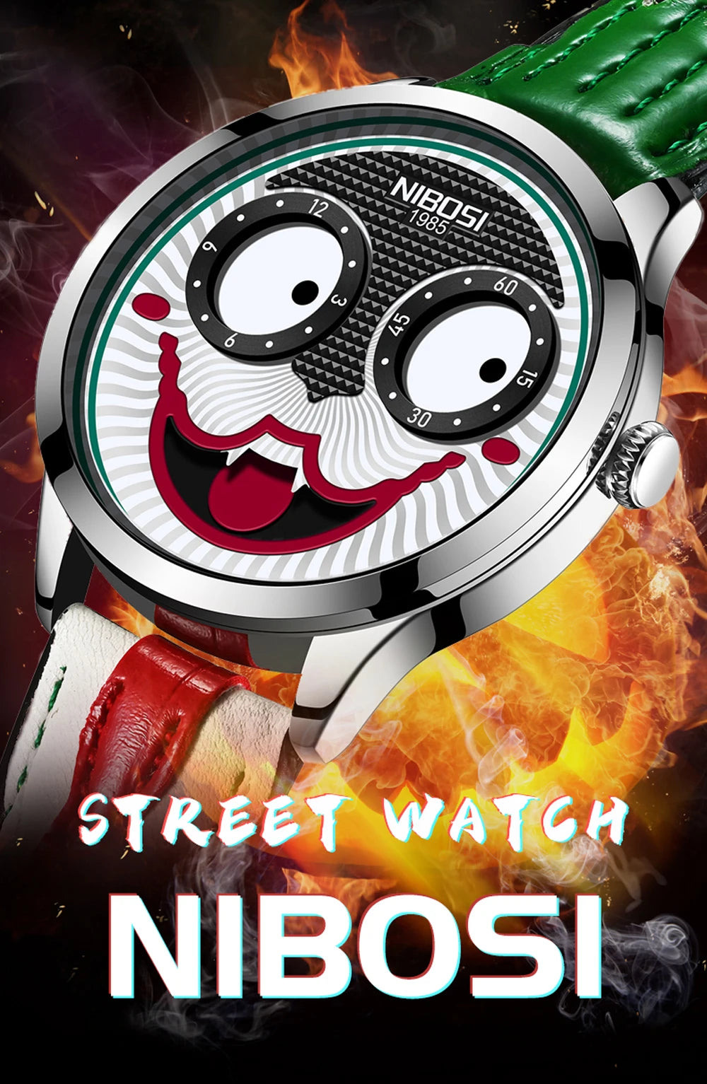 Cool Joker Watch Men Classic Men's Clown Watches Fashion Leather Strap Waterproof Quartz Wristwatches Reloj Hombre Drop Shipping