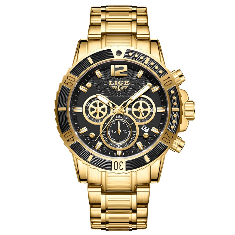 LIGE New Business Luxury Watches Men Top Quality Fashion Quartz Wristwatches Male 30M Waterproof Casual Mens Watch Gifts Reloj