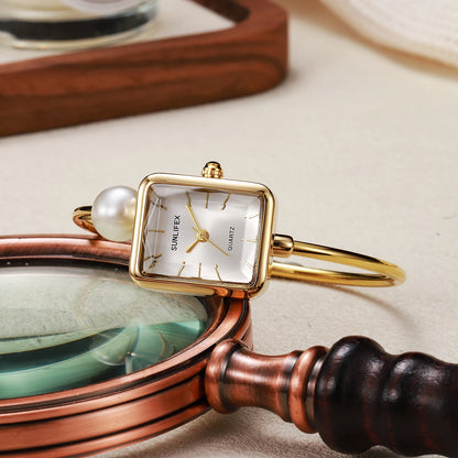 Y2k personalized ladies' watches plain bracelet simple design women's square alloy case watch gift watch