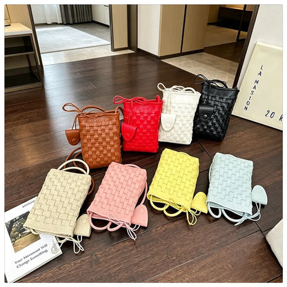 Women's Bag PU designer luxury bags woman 2026 Shoulder bags Fashion niche woven minimalist crossbody bag Wallet