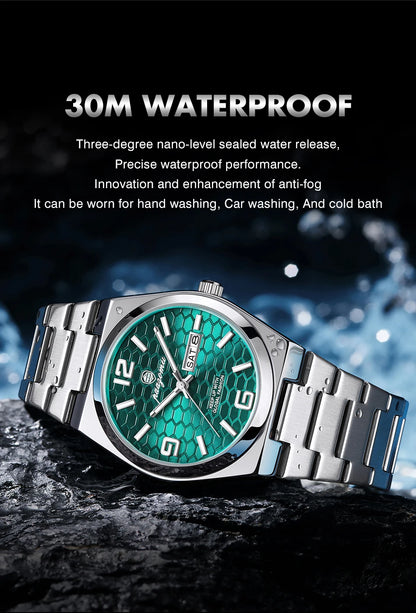 PAAZOMU Casual Man Watch Fashion Exquisite Men Wristwatches Waterproof Luminous Date Stainless Steel Quartz Men's Watches Reloj