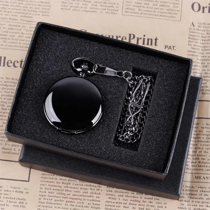 Luxury Gold Quartz Pocket Watch Gift Box Set For Family Fashion Casual Necklace Pendant Unisex Pocket&Fob Chain Watches with Box