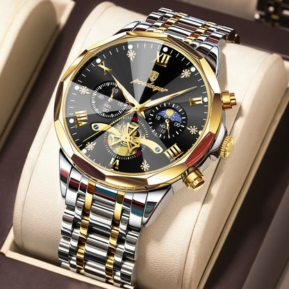 POEDAGAR Luxury Men Clock Waterproof Luminous Chronograph Sport Man Wristwatch Stainless Steel Fahion Quartz Men's Watches Reloj