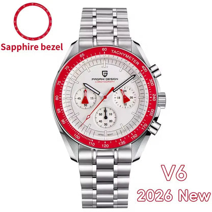 2026 New PAGANI DESIGN Gold Men's Quartz Watches Luxury VK63 Speed Sports Chronograph Watch Men AR Sapphire Ceramic Bezel Clock