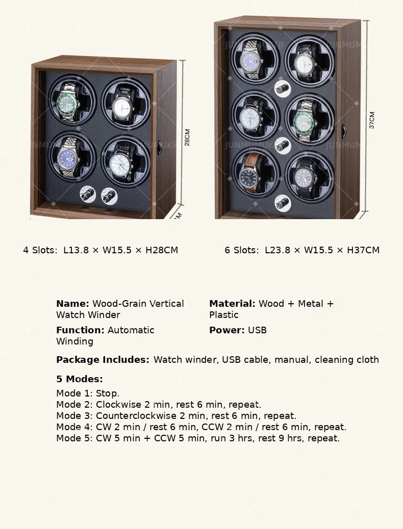 Luxury 1 Slot Automatic Watch Winder Walnut Wood Silent Motor Watch Storage Box Gift for Men Watch Winder for Automatic Watches