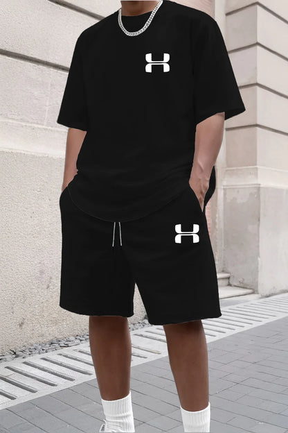 2026 New Men's Sportswear Short Sleeved T-shirt and Sports Shorts Summer Casual Jogging Pants Set Men's Two-piece Set