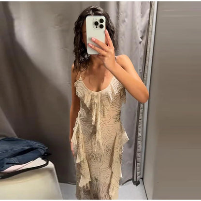 Sexy Sequin Women's Beads Sling Dress Fashion V-Neck High Waist Slim Fit Lady's Dresses Summer Beach Holiday Party Robes