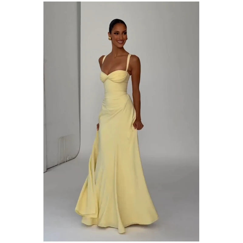 Lady Sexy Strapless Split Solid Pleated Dress Women Chic Backless High Waist Off-shoulder Dresses 2026 New Evening Party Gowns