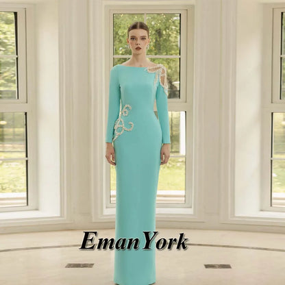 EmanY Stylish Beads Mother of the Bride Dresses for Women Sequined Mermaid Wedding Guest Gown Vestidos De Novia Customized Plus