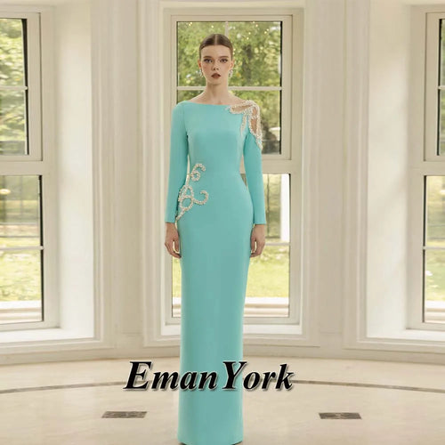 EmanY Stylish Beads Mother of the Bride Dresses for Women Sequined Mermaid Wedding Guest Gown Vestidos De Novia Customized Plus