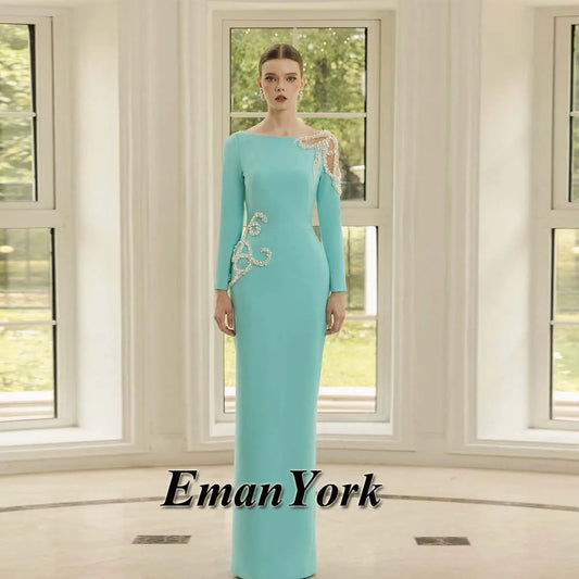 EmanY Stylish Beads Mother of the Bride Dresses for Women Sequined Mermaid Wedding Guest Gown Vestidos De Novia Customized Plus