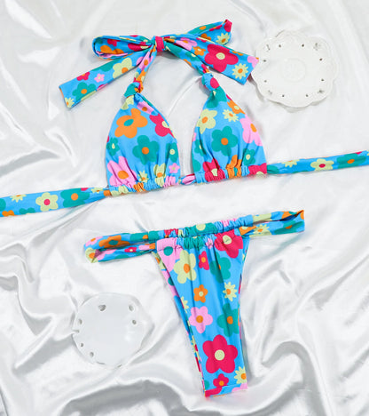Tiedown Bikini for Women Triangle Swimwear Bathing Suit Brazilian 2-Piece Folds Bikinis Set solid Push Up Swimsuit New 2026