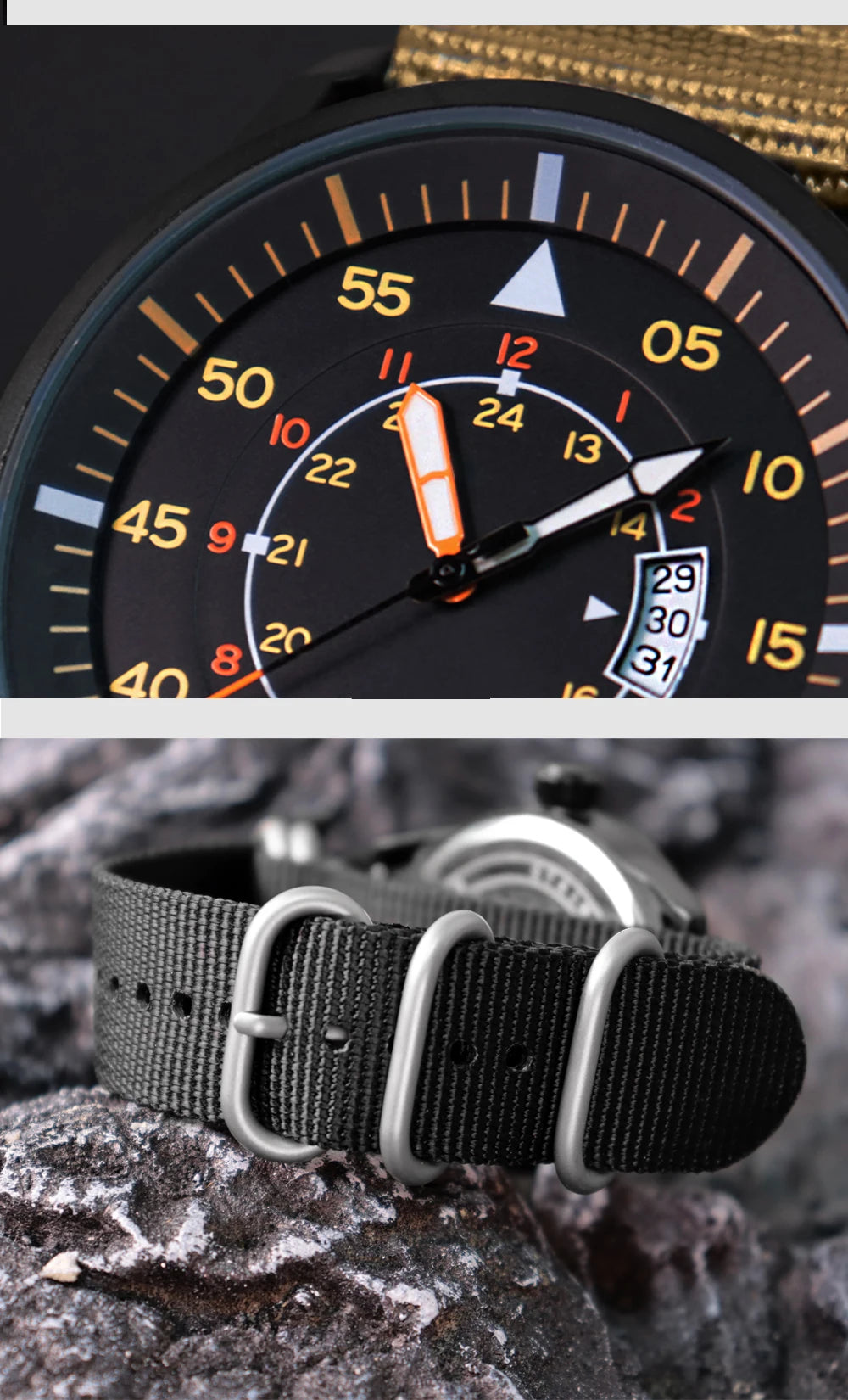 ADDIESDIVE Men Luminous Watch 5Bar Waterproof High Quality Nylon Strap Wristwatch Men Quartz Wirst Watches Relogio Masculino