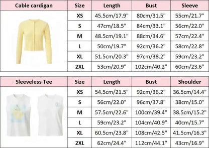 AP SS26 Women Sleeveless Shirt and Cable Knitting Cardigan Clothing