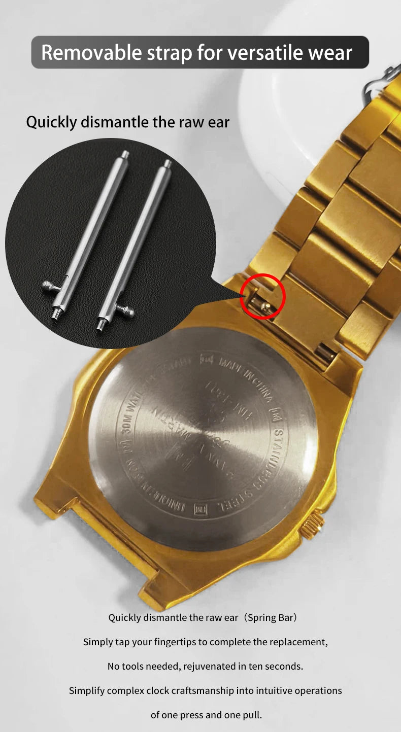 Men Watches 40mm Stainless Steel Business Timepiece for Men Clock Japanese Quartz Movement Watch With Tool Included Reloj Hombre