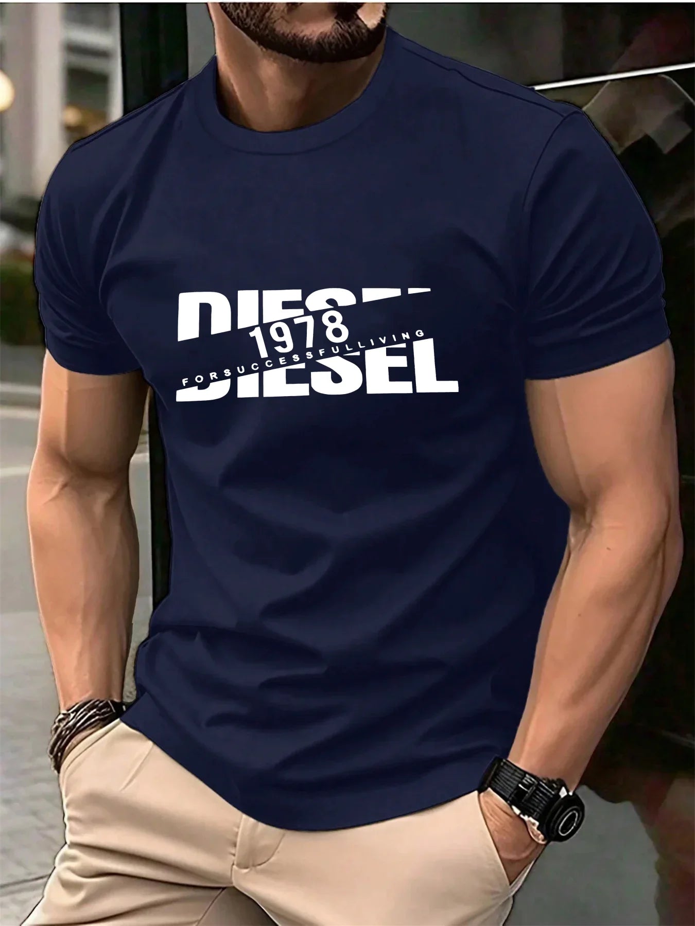New trendy men's fashion T-shirt, black T-shirt, comfortable summer T-shirt, pure cotton short sleeved T-shirt, 2026 bestseller