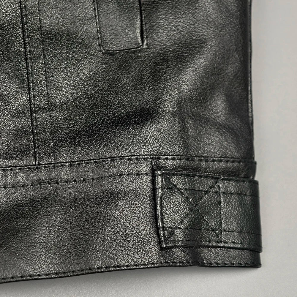 Men Motorcycle Spring Jackets SOA Punk Black Motorbike Gilet Sons of Anarchy Leather Moto Jacket Vest