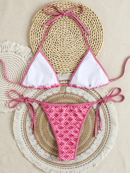 "2026 New Triangle Bikini Set - Floral Print Push Up Swimsuit & Brazilian Bottoms"