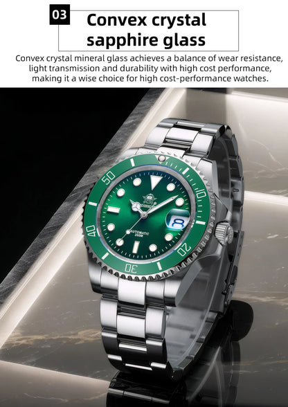 ADDIESDIVE AD2503 Luxury Men Automatic Watch 8215 Movement Sapphire Glass Diving Watches 200M Waterproof Mechanical reloj hombre