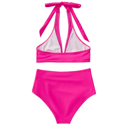 High Waist Bikini Set Sexy Push Up Swimsuit Women Black Beachwear Tummy Control Swimwear Adjustable Bathing Suit Bikinis 2024