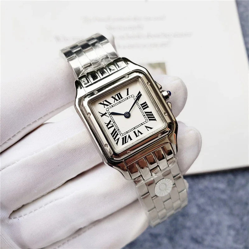 Brand Wrist Watches Women Girl Ladies 22mm 27mm Square Dial Good Quality Steel Band Quartz Luxury Japanese Movement Clock CT13