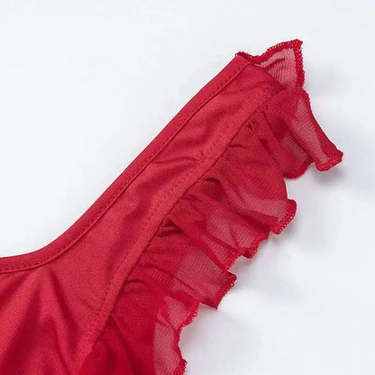 Giyu Sexy Ruffles Summer Dress 2025 Women Clothing Elegant Holiday Club Evening Party Dresses Slash Neck Split Bodycon Long Robe