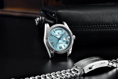 PAGANI DESIGN Watches Pure White Dial Mechanical Watch For Men 2025 New Luxury Sapphire Crystal Automatic Stainless Steel Clock