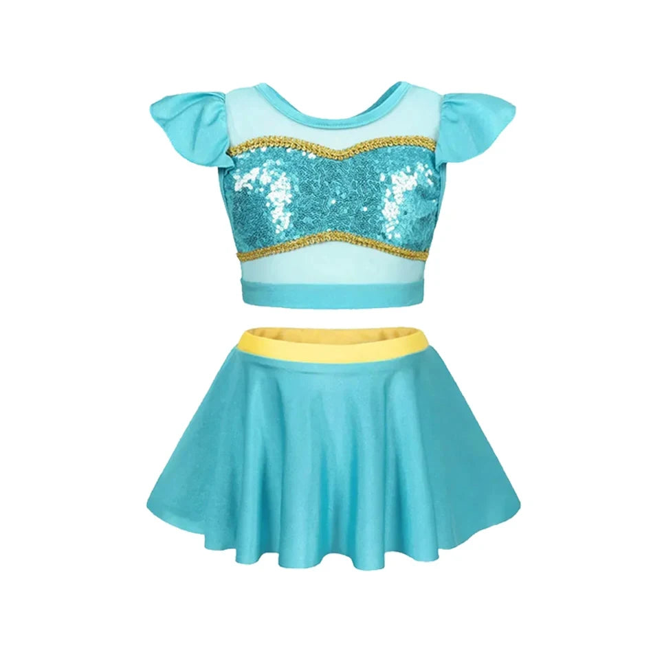 Princess Swimsuit Mermaid Mirabel Isabella Swimsuit Set Girl Summer Beachwear Pool Party Kids Anna Elsa Rapunzel Swimwear Suit
