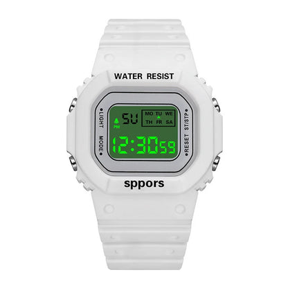 YIKAZE Sports Watch Boys Girls Student LED Electronic Watch Colorful Men Women Square Digital Watches Waterproof Rubber Clock