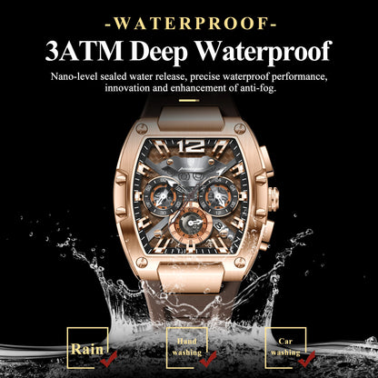 POEDAGAR Fashion Military Men's Watches Luminous Waterproof Date Sports Male Clock Chronograph Silicone Quartz Luxury Wristwatch