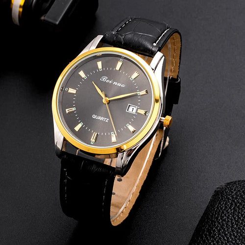 Fashion Gold Watch for Men Casual Men Business Watches Luxury Round Quartz Wristwatch Man Waterproof Watch Gifts for men