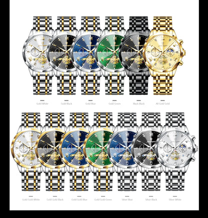 POEDAGAR Luxury Men Clock Waterproof Luminous Chronograph Sport Man Wristwatch Stainless Steel Fahion Quartz Men's Watches Reloj