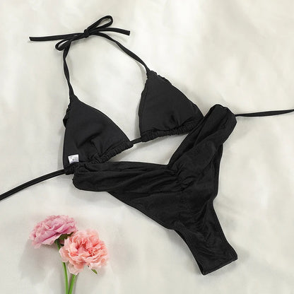 Zrtak Sexy Handwork Bikinis Small Ruffle Swimsuit 2025 Vintage Print Swimwear Women Bathing Suit Patchwork Bikini Set String