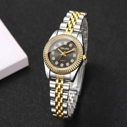 Luxury Rhinestone Men Business Watches Fashion Women Quartz Watch with Calendar Clock Gift（Without Box）