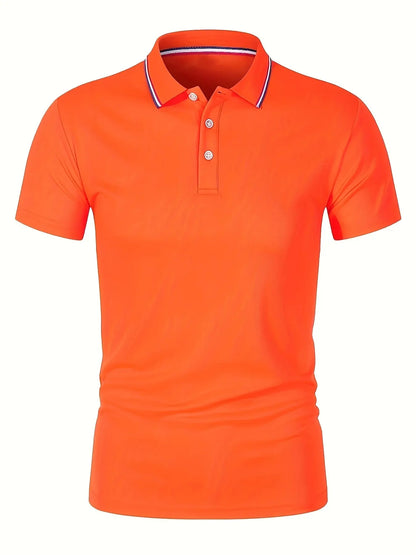 2025 Hot Sale Men's Summer Casual Breathable Comfortable Polo Shirt Men's Solid Color High Quality Short Sleeve T-Shirt
