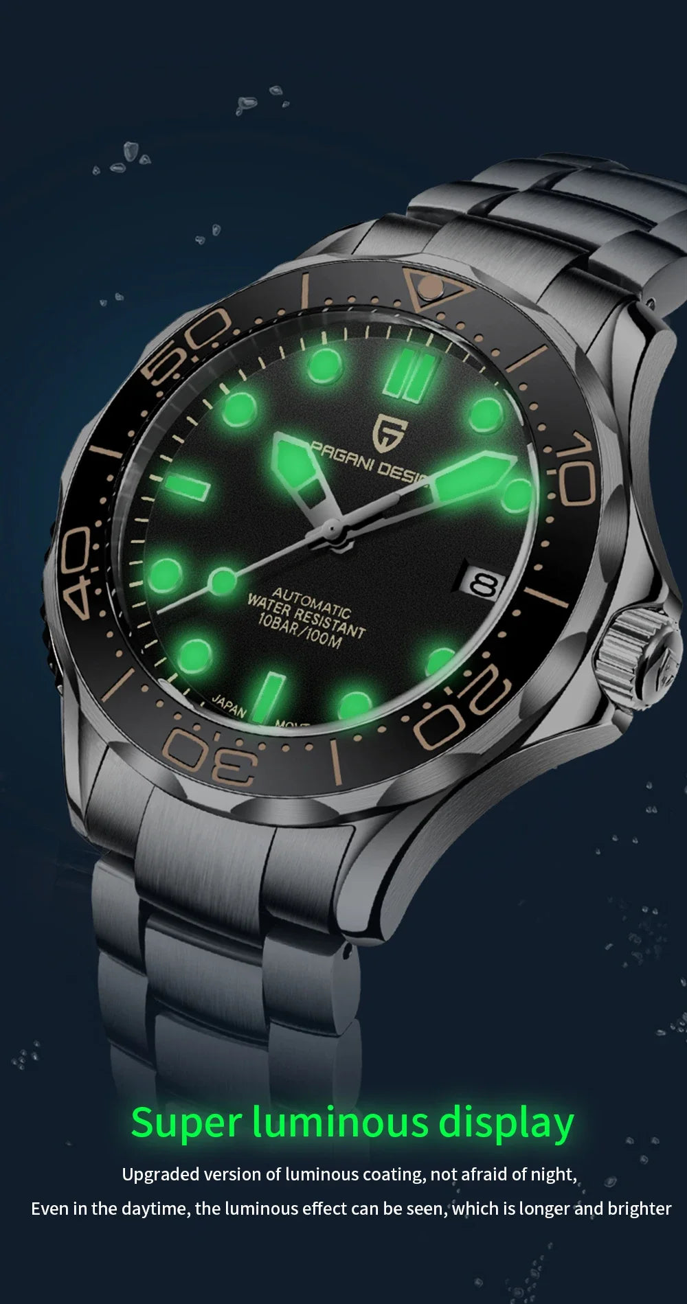2026 New PAGANI DESIGN 007 Men's Watches Gold Luxury Mechanical Wristwatches Automatic Watch Men AR Sapphire Waterproof Luminous