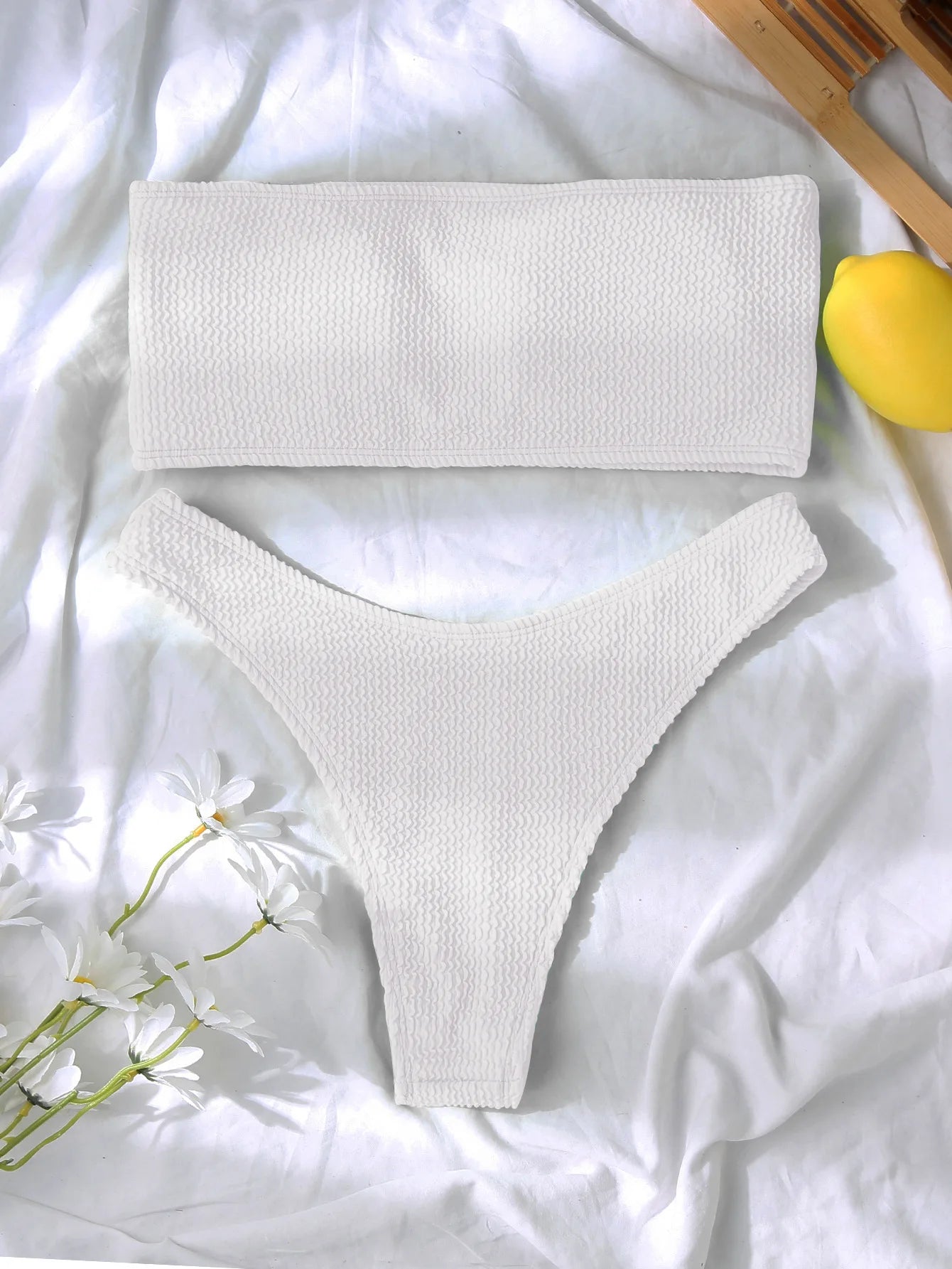 Fashion Bikini Textured Swimwear Women 2026 High Cut Swimsuit Women Bathing Suits Solid Brazilian Bikinis Set