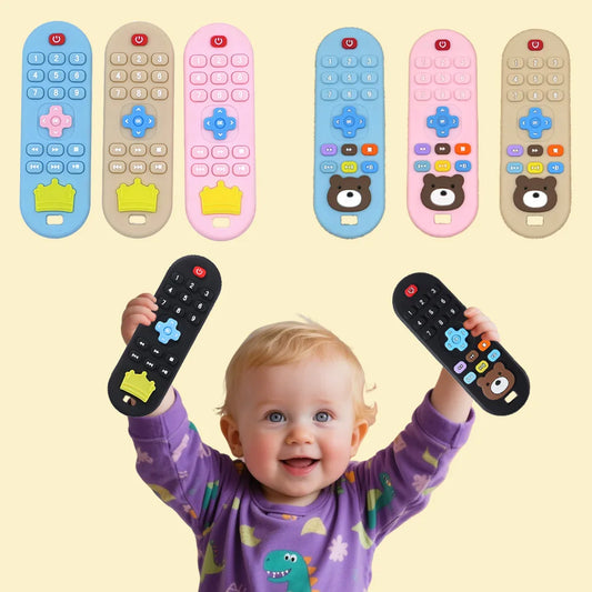 Children's Silicone Remote Control Teether Baby Oral Appetite Period Soothing Remote Control Teething Bite Gum Anti-Eating Toys