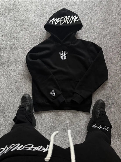 American High Street Harajuku Hoodie Casual Street Gothic Retro Punk Clothing Hip Hop Trend Oversized Sweatshirt Men