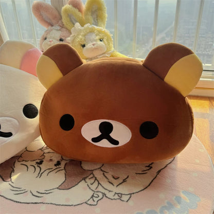 Kawaii Rilakkuma Plush Tote Bag Cute Brown White Bear Cartoon Handbag Soft Casual Shoulder Bag For Women Girl Large Capacity
